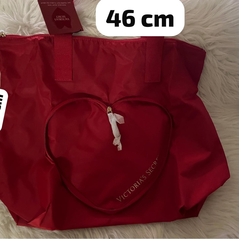 Tote bag pink roja de nylon compacta